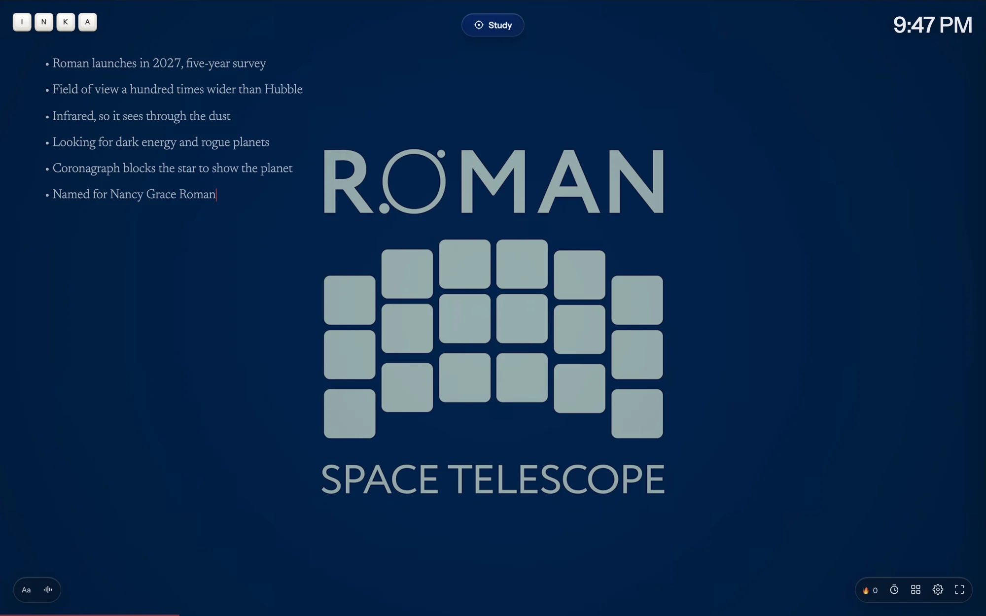 An informational video playing behind the page, with bullet-point notes beside it.