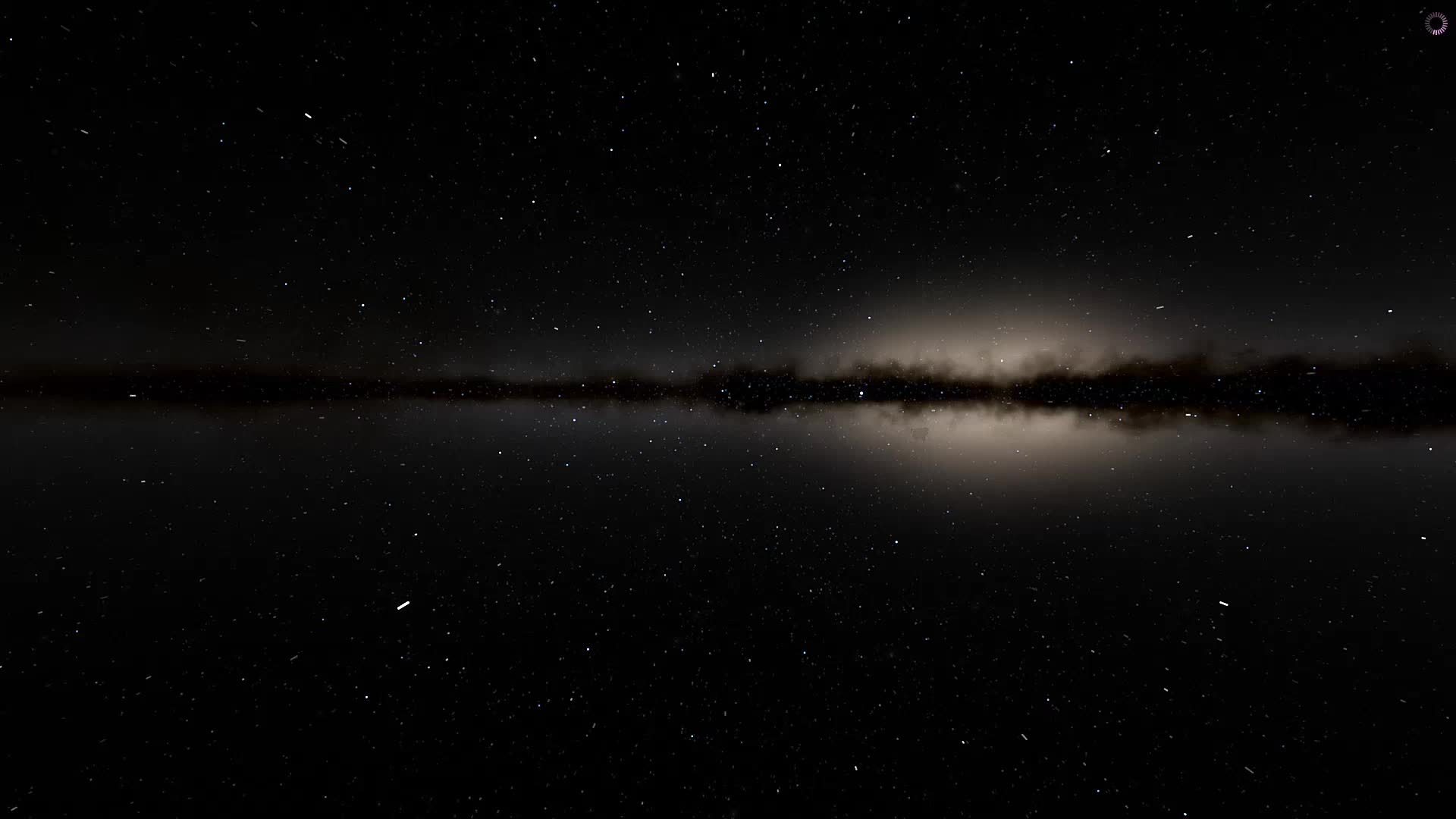 A faint band of light along a dark horizon under a field of stars