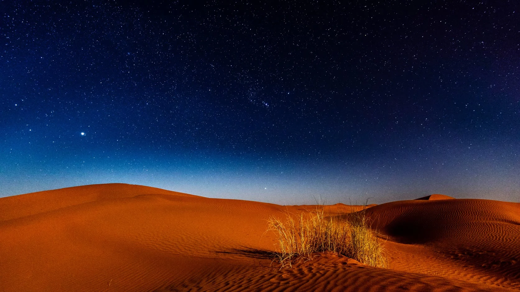 Dunes under a sky full of stars